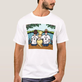 黄色いラブラドールおよびお母さんおよびパパ Tシャツ