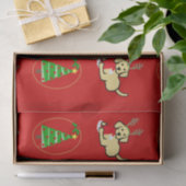 黄色いラブラドールおよびサンタのクリスマスの漫画 薄葉紙 (ギフト)