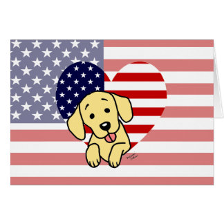 黄色いラブラドールのアメリカ人のハート