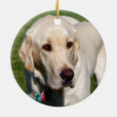 黄色いラブラドールのオーナメント セラミックオーナメント (裏面)