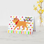 黄色いラブラドールのカウボーイ漫画 カード (黄色い花)