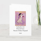 黄色いラブラドールの卒業の子犬の学校 カード (裏面)