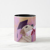 黄色いラブラドールの卒業 マグカップ (中央)