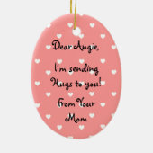 黄色いラブラドールの子犬の抱擁漫画 セラミックオーナメント (裏面)