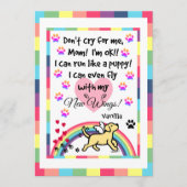 黄色いラブラドールの小走りに走る記念カード プログラム (正面)