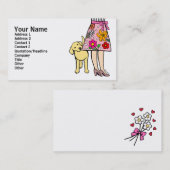 黄色いラブラドール及びお母さんのスカートの漫画 名刺 (正面/裏面)