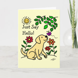 黄色いラブラドール及び緑 カード