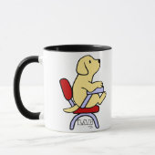 黄色いラブラドール学生1の漫画 マグカップ (左)