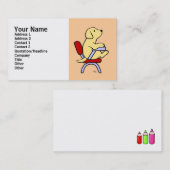 黄色いラブラドール学生1の漫画 名刺 (正面/裏面)