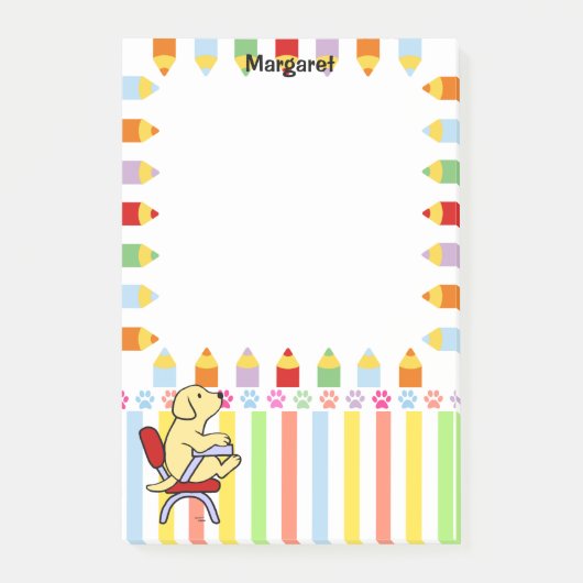 黄色いラブラドール学生1 ポストイット (正面)