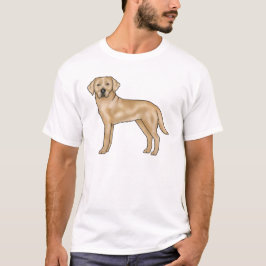 黄色いラブラドール・レトリーバーのキャラクター・アート Tシャツ