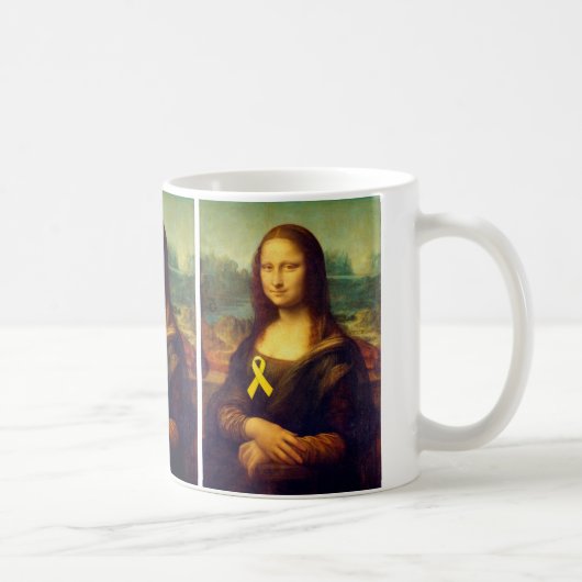 黄色いリボンを持つモナリザ コーヒーマグカップ (右)