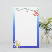 黄色いリボン及びストライプのなドッグタッグ 便箋 (スタンド正面)