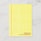 黄色いリーガルパッド 名刺 (裏面)