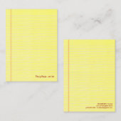 黄色いリーガルパッド 名刺 (正面/裏面)