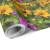 黄色いルデベキアの花ピンクのフロックスとビー ラッピングペーパー (ロールコーナー)