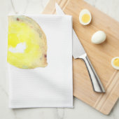 黄色いレモンが付いている台所タオル キッチンタオル (四つ折り)