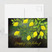 黄色いレモンと枝 ポストカード (正面/裏面)