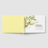 黄色いレモンと葉 | 結婚形見 ゲストブック (全面)