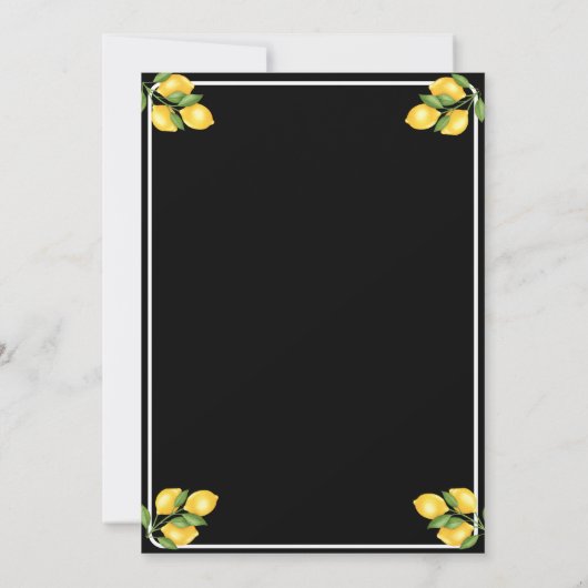 黄色いレモンと赤いカニのロウカントリー・パーティー 招待状 (裏面)