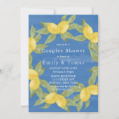 黄色いレモンと青い水色のカップルがシャワー (正面)