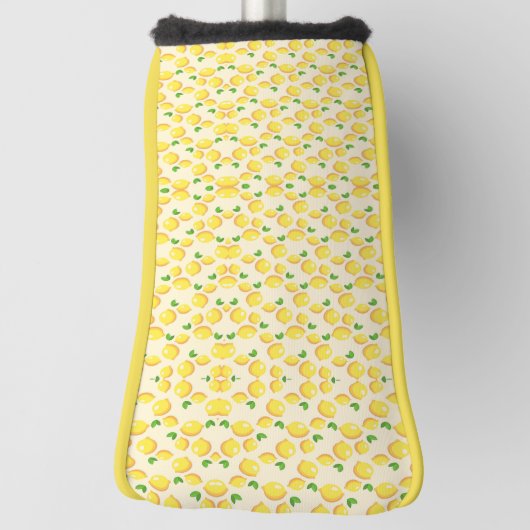 黄色いレモンの実柄 ゴルフヘッドカバー (回転90)