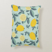 黄色いレモンを使った熱帯のシームレスパターン アクセントクッション (裏面(縦))