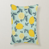 黄色いレモンを使った熱帯のシームレスパターン アクセントクッション (正面(垂直))