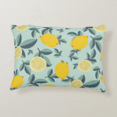 黄色いレモンを使った熱帯のシームレスパターン アクセントクッション (裏面)