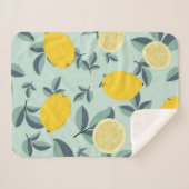 黄色いレモンを使った熱帯のシームレスパターン シェルパブランケット (正面(横))