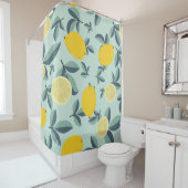 黄色いレモンを使った熱帯のシームレスパターン シャワーカーテン (インサイチュ)