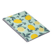 黄色いレモンを使った熱帯のシームレスパターン ノートブック (右側)