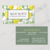 黄色いレモン緑は新しい植物を残します 名刺 (正面/裏面)