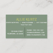 黄色いレモン緑は新しい植物を残します 名刺 (裏面)