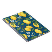 黄色いレモン：トロピカルフルーツパターン。 ノートブック (右側)