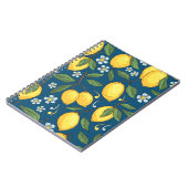 黄色いレモン：トロピカルフルーツパターン。 ノートブック (左側)