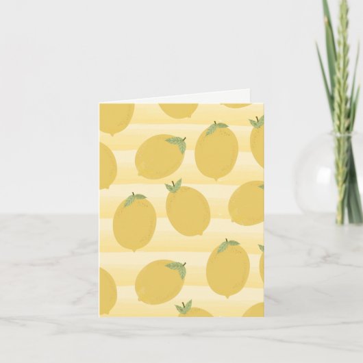 黄色いレモン 夏のフルーツ 明るい 誕生日パーティー カード (正面)