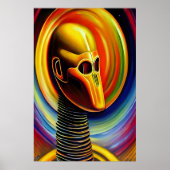 黄色いロボットクールのポートレート | AI Art ポスター (正面)