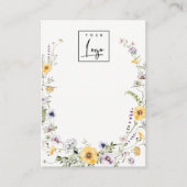 黄色いワイルドフラワーリースのネックレスロゴの表示 名刺 (正面)