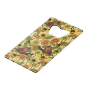 黄色いワニと花淡い色の色 クレジットカード栓抜き (正面アングル)