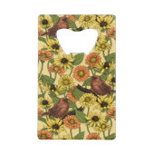 黄色いワニと花淡い色の色 クレジットカード栓抜き (裏面)