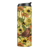 黄色いワニと花淡い色の色 タンブラー (回転左)