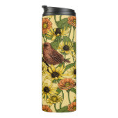 黄色いワニと花淡い色の色 タンブラー (回転右)