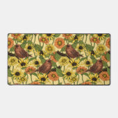 黄色いワニと花淡い色の色 デスクマット (正面)