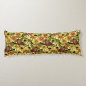 黄色いワニと花淡い色の色 ボディピロー (裏面)