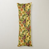 黄色いワニと花淡い色の色 ボディピロー (裏面 (縦))