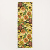 黄色いワニと花淡い色の色 ヨガマット (裏面)