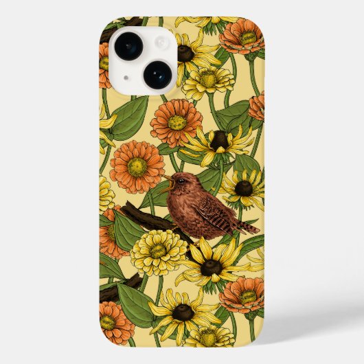 黄色いワニと花淡い色の色 Case-Mate iPhoneケース (裏面)