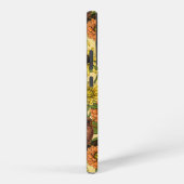 黄色いワニと花淡い色の色 SAMSUNG GALAXYケース (右側面)