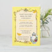 黄色いヴィンテージのフランスのな花嫁のお茶会 招待状 (スタンド正面)